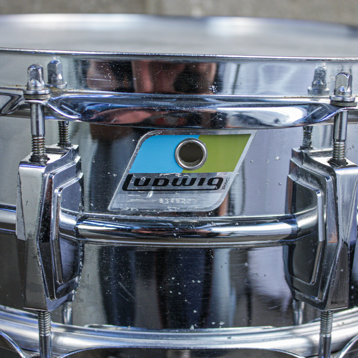 Ludwig LM400 Supraphonic 5x14 Snare Drum – Early Blue & Olive Badge
