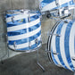 Ludwig Late 70s Vistalite Blue and White Spiral 4 Piece Drum Kit (12/13/16/22)