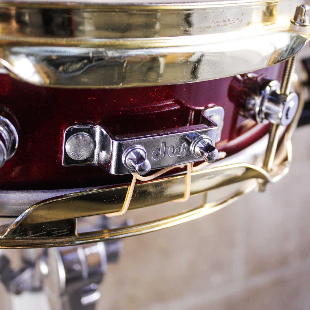 Neil Peart's DW 3" x 13" Red Sparkle Lacquer Snare Drum