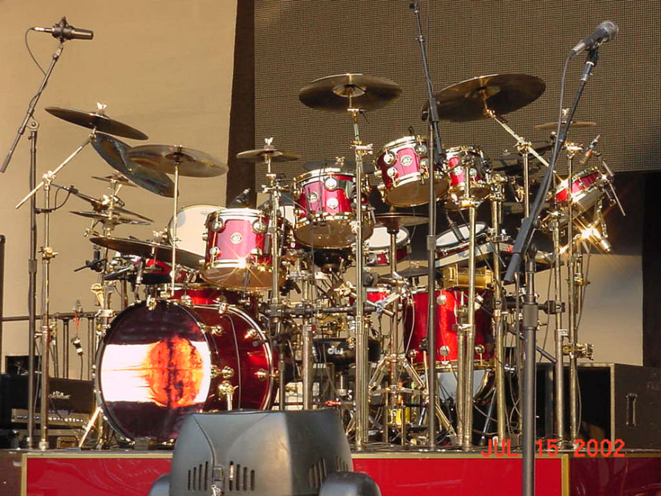 Neil Peart's DW 3" x 13" Red Sparkle Lacquer Snare Drum