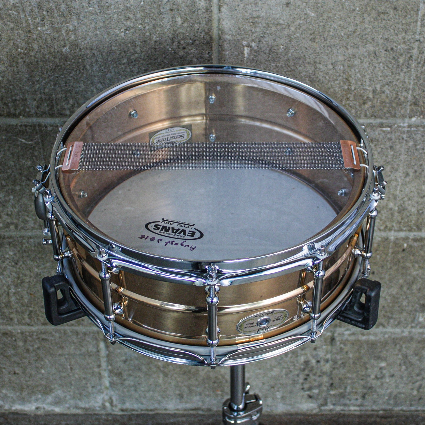 Pearl 5.5" x 14" Pearl Bronze Sensitone Snare Drum with Tube Lugs - Early 2000's