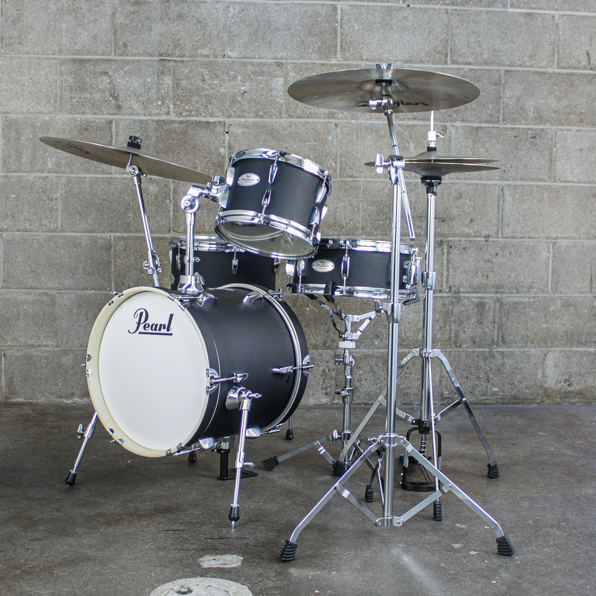 Pearl Midtown 4-Piece Drum Kit (16,10,13,SD) with Hardware - Matte Asphalt Black