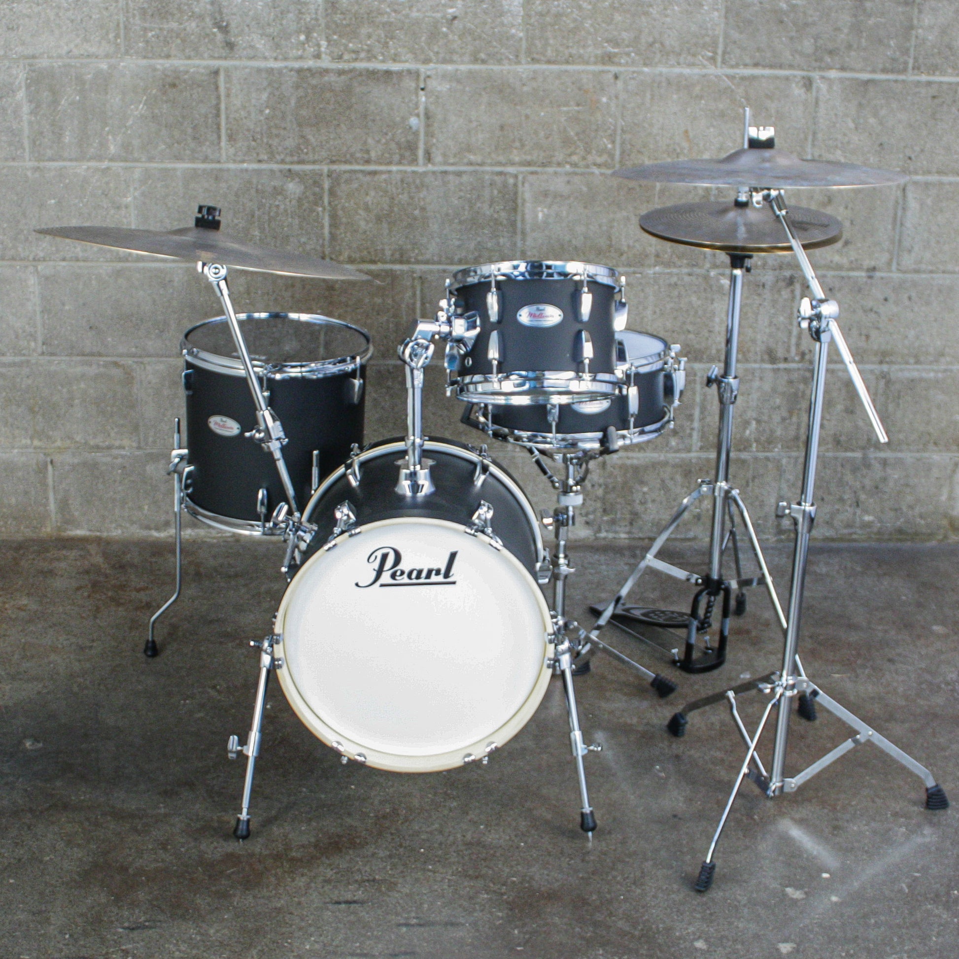 Pearl Midtown 4-Piece Drum Kit (16,10,13,SD) with Hardware - Matte Asphalt Black