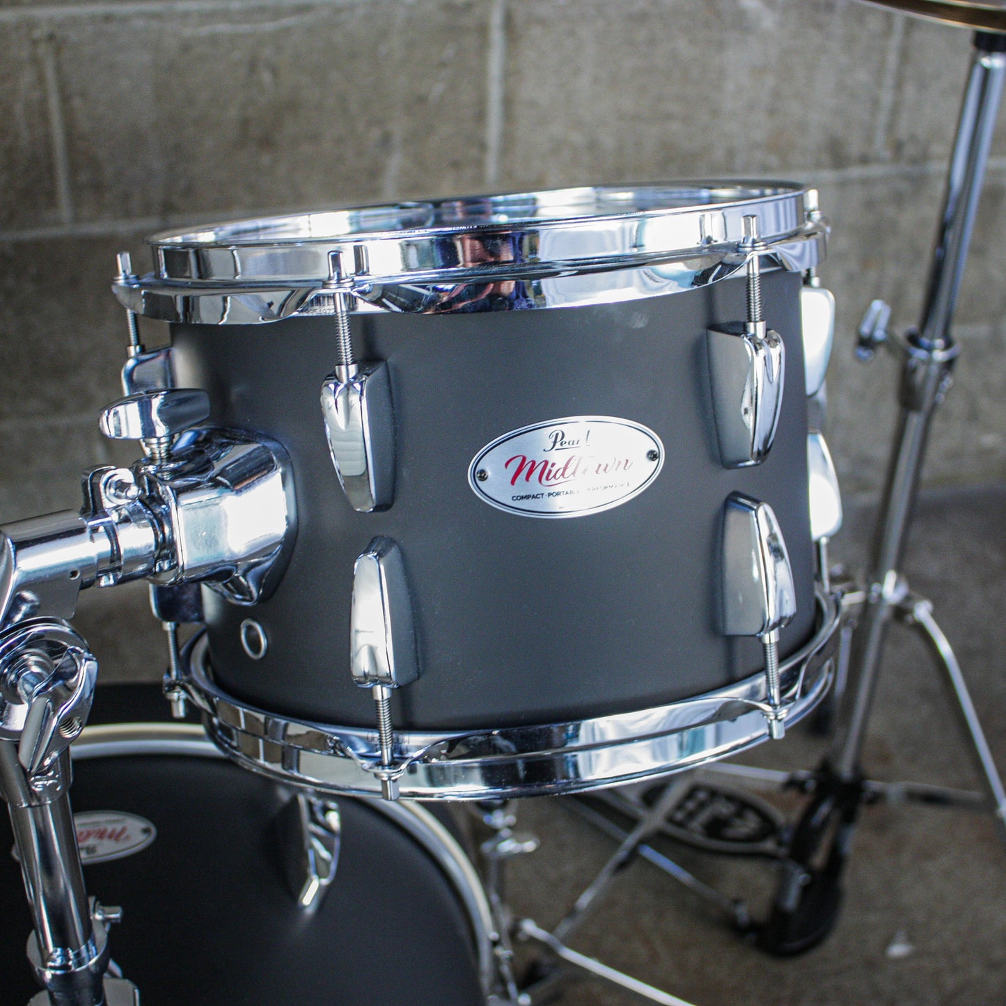 Pearl Midtown 4-Piece Drum Kit (16,10,13,SD) with Hardware - Matte Asphalt Black