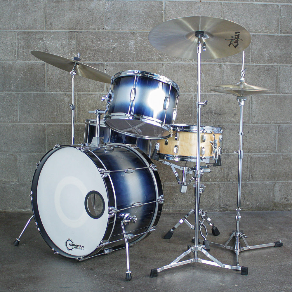 Pork Pie Hip Pig 3-Piece Drum Kit in Silver Blue Duco (22/13/16)