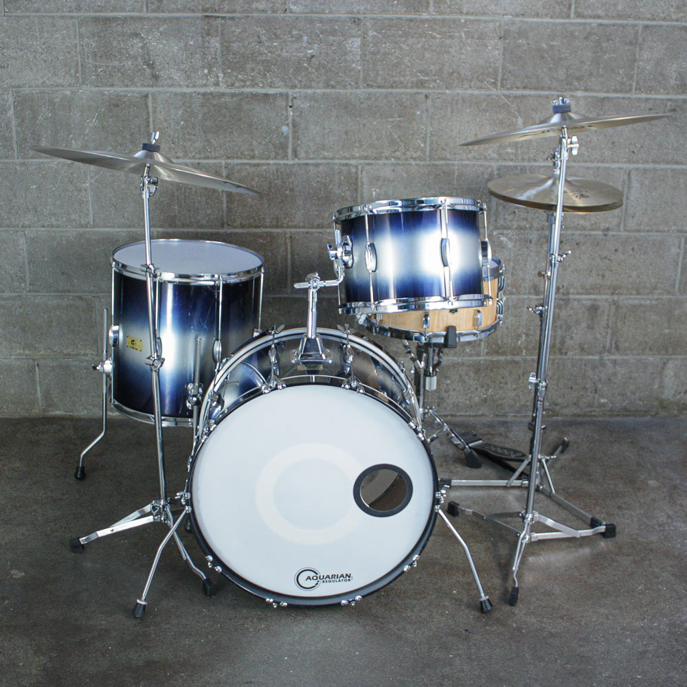 Pork Pie Hip Pig 3-Piece Drum Kit in Silver Blue Duco (22/13/16)