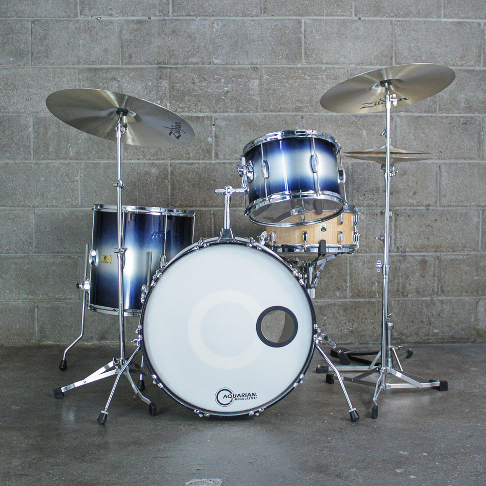 Pork Pie Hip Pig 3-Piece Drum Kit in Silver Blue Duco (22/13/16)