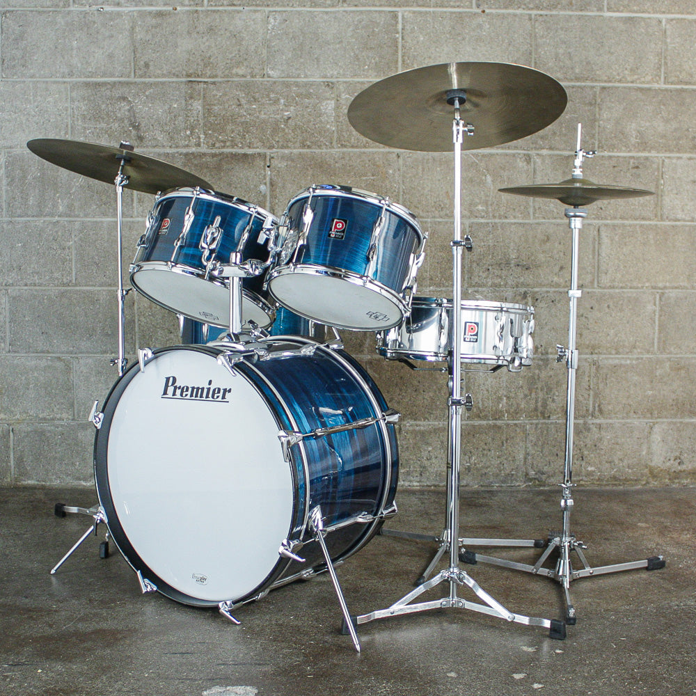Premier Mid 70s B303 Drum kit in Aquamarine Finish (22/16/14/12) with Snare Drum