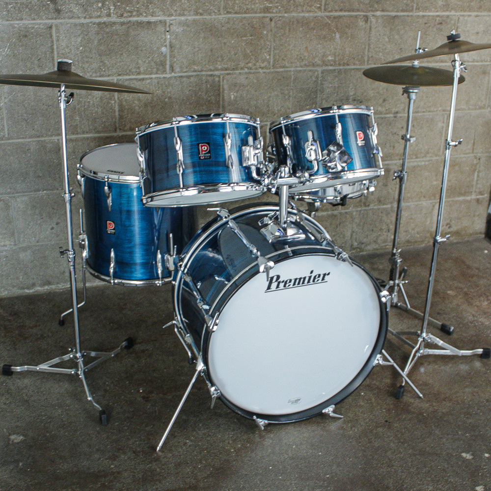 Premier Mid 70s B303 Drum kit in Aquamarine Finish (22/16/14/12) with Snare Drum