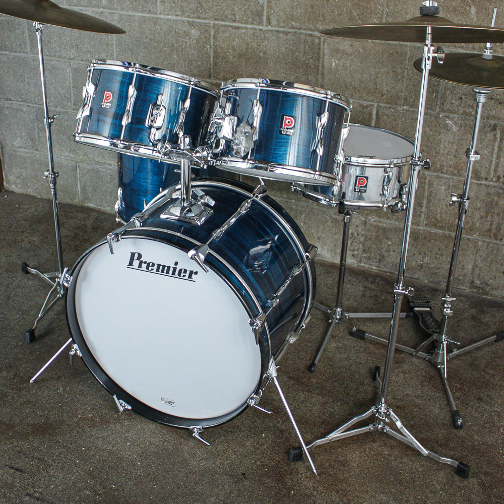 Premier Mid 70s B303 Drum kit in Aquamarine Finish (22/16/14/12) with Snare Drum