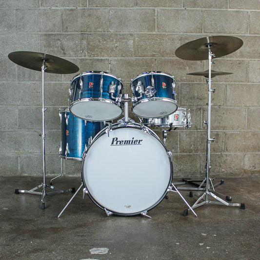 Premier Mid 70s B303 Drum kit in Aquamarine Finish (22/16/14/12) with Snare Drum