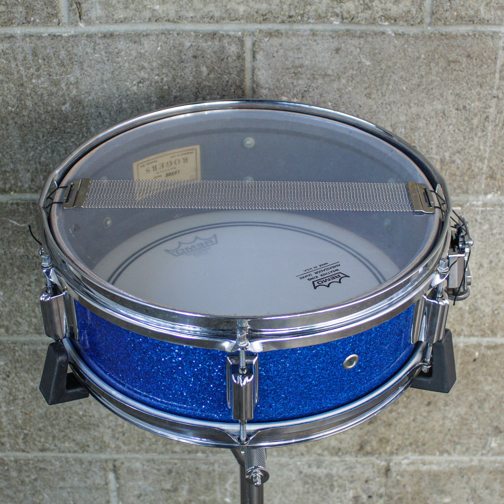 Rogers 5" x 14" 1960's Luxor Blue Sparkle Snare Drum