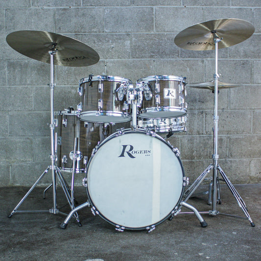 Rogers Londoner V Drum Kit – 1977 Big R Era – New Mahogany – Complete Memriloc Hardware