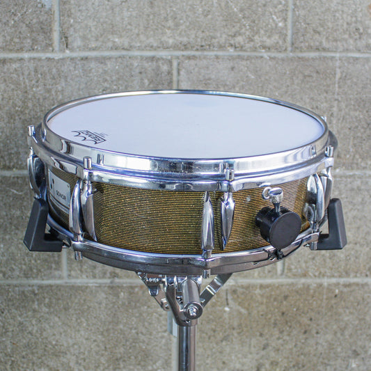 Sonor Vintage 1964/65 D421 Teardrop Snare - 14" x 5" - Black/Gold Striped Sparkle (aged Black/Silver)