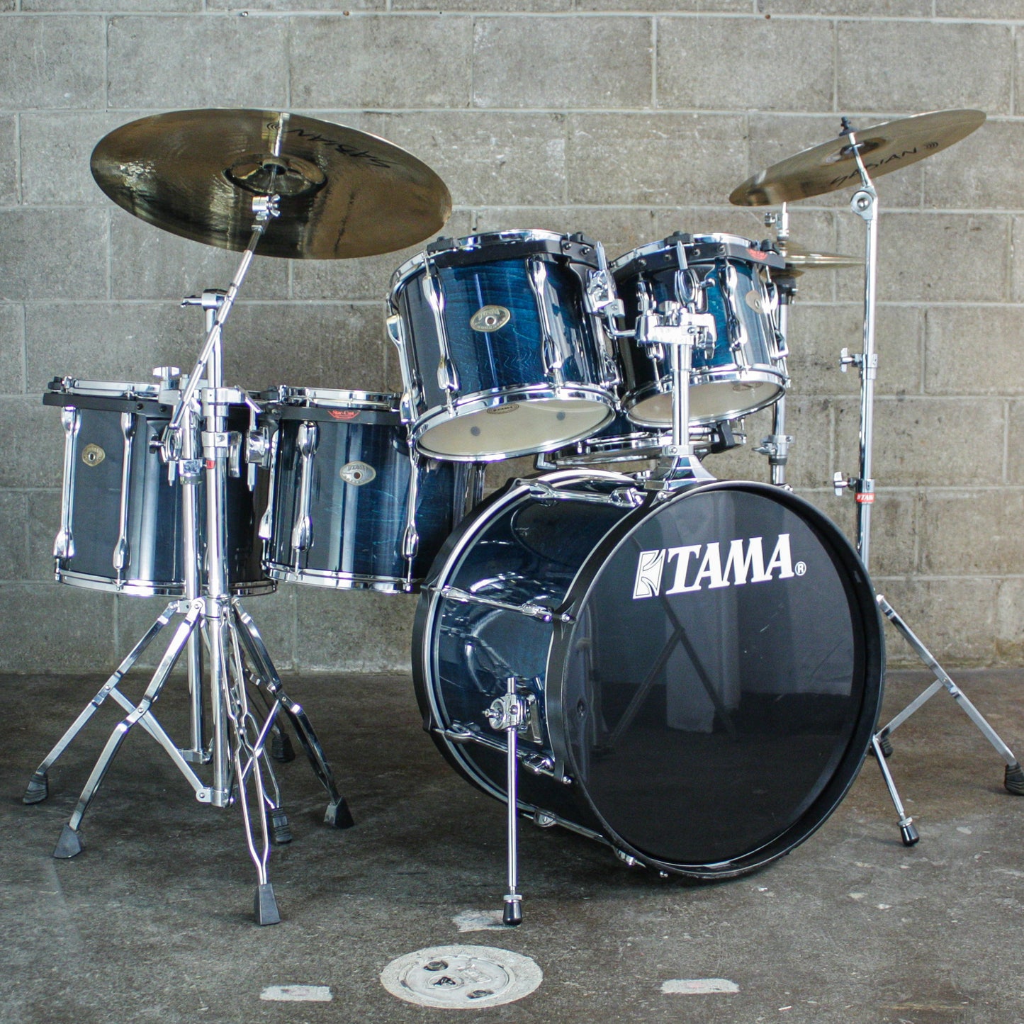 Tama Late 90s/Early 00s Rockstar Custom in Custom Blue (22/16/14/12/10/SNR) with Hardware