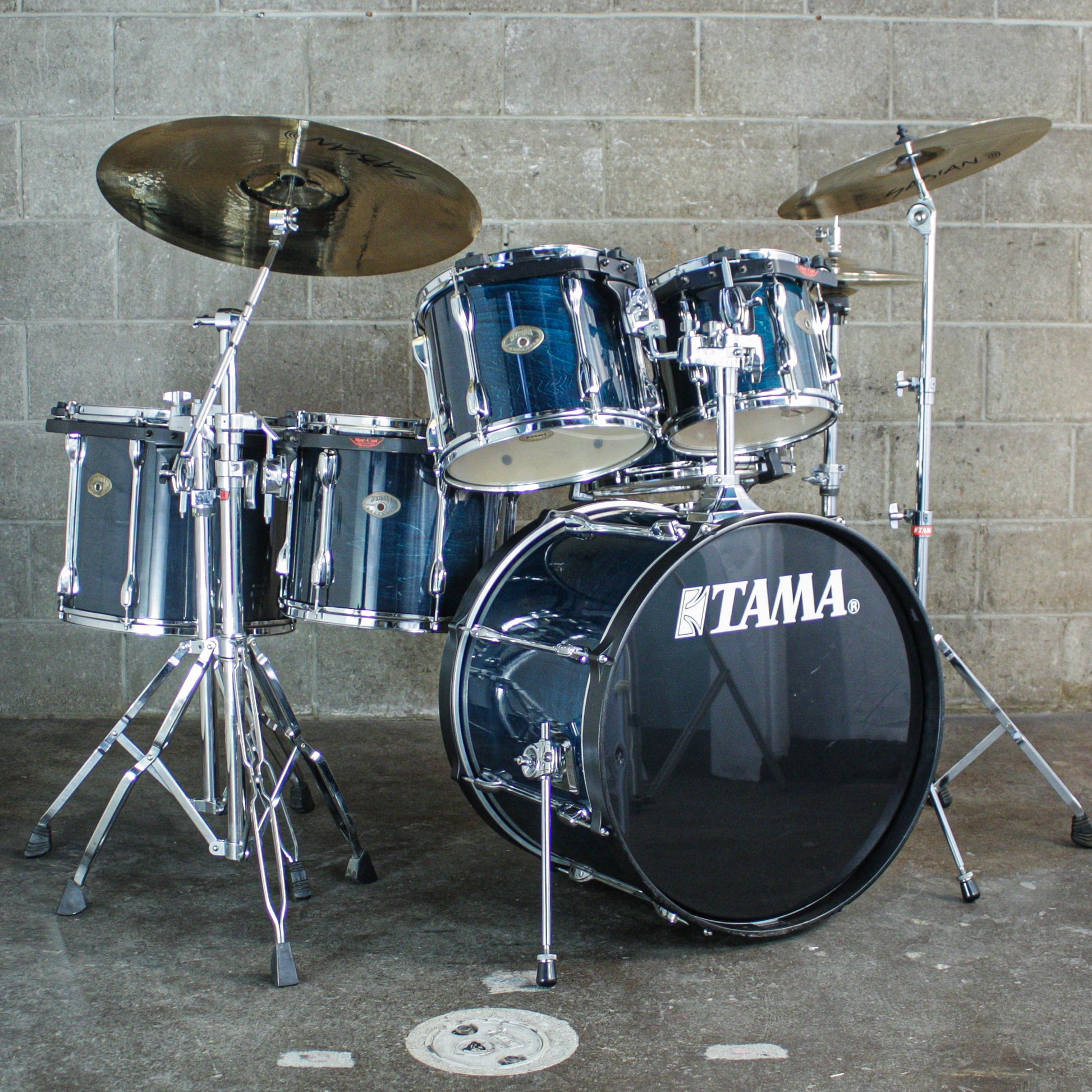 Tama Late 90s/Early 00s Rockstar Custom in Custom Blue (22/16/14/12/10/SNR) with Hardware