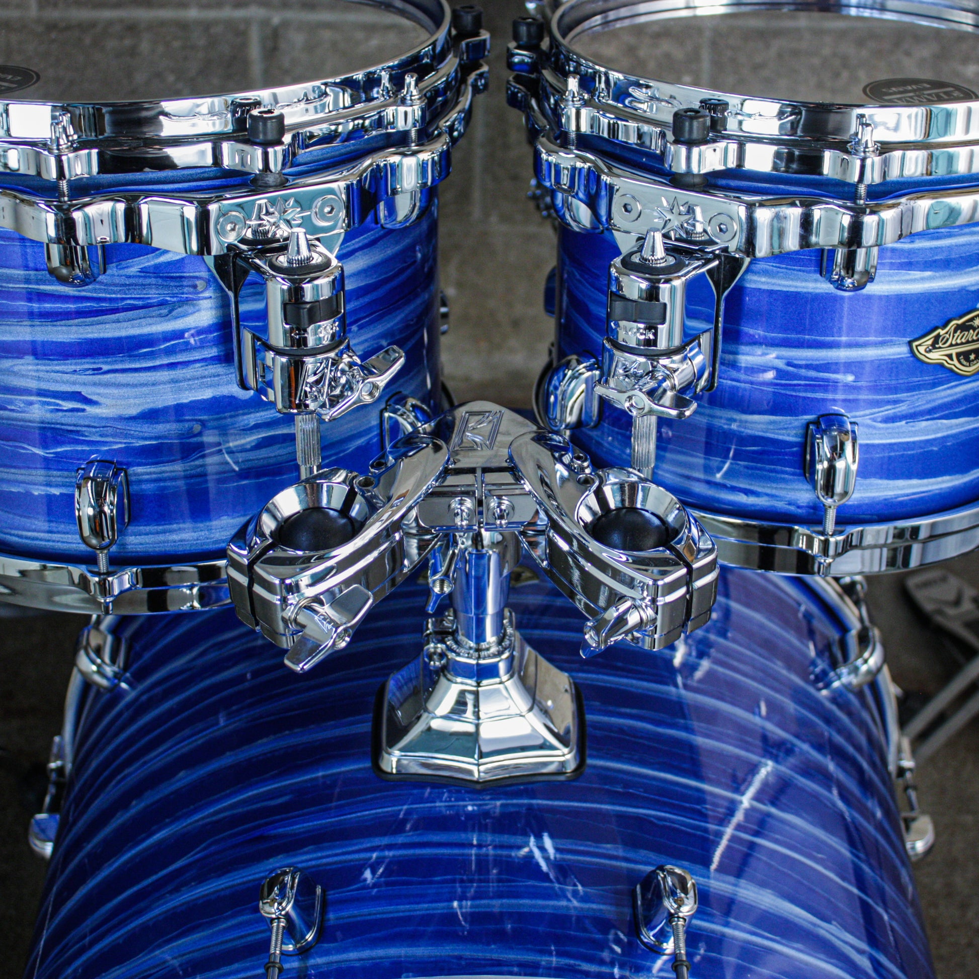 Tama Starclassic Walnut/Birch 4-Piece Shell Pack (22,10,12,16) - Laquer Ocean Blue Ripple