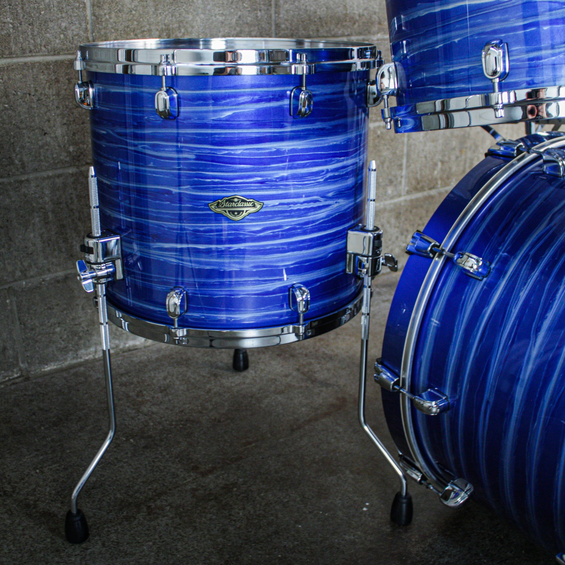 Tama Starclassic Walnut/Birch 4-Piece Shell Pack (22,10,12,16) - Laquer Ocean Blue Ripple