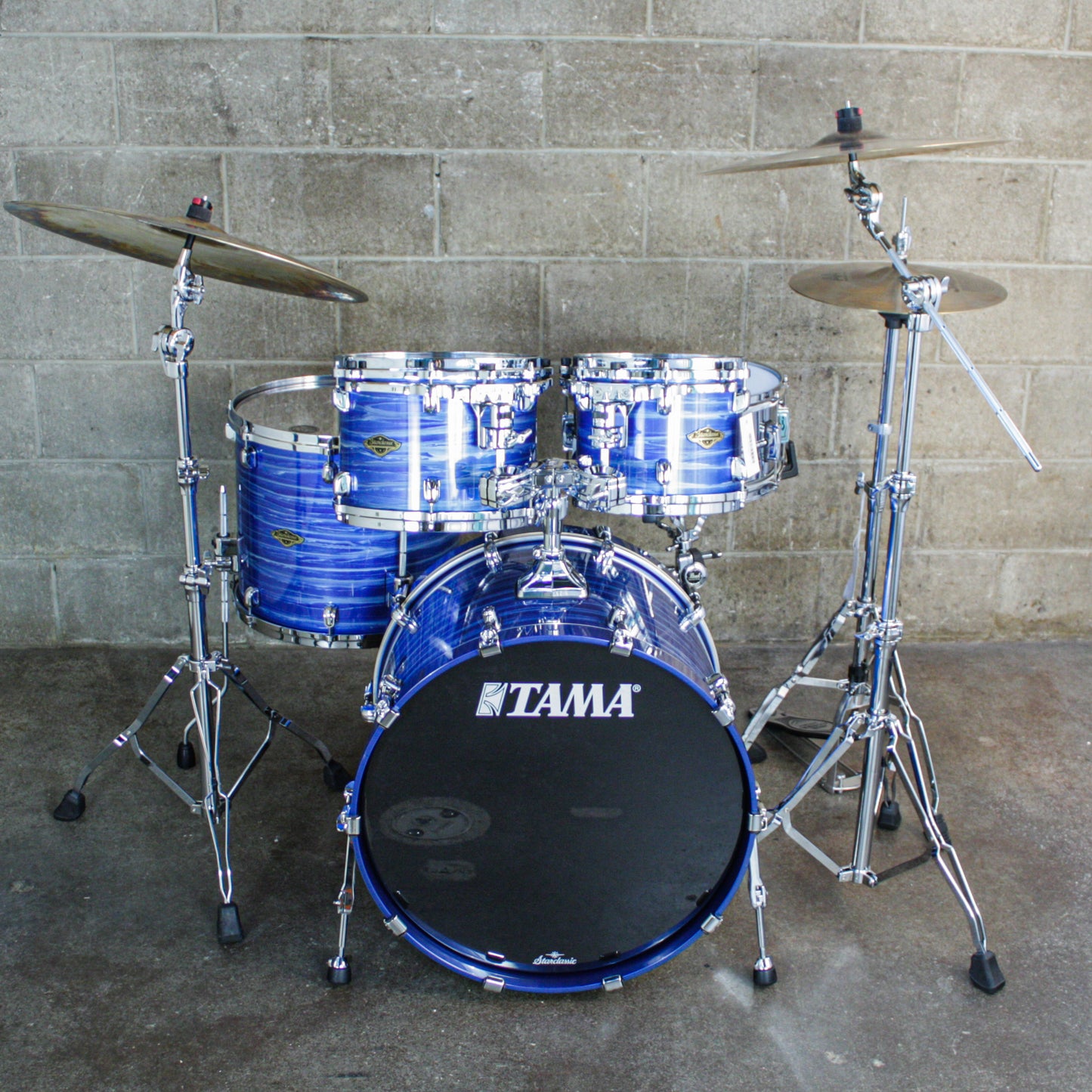 Tama Starclassic Walnut/Birch 4-Piece Shell Pack (22,10,12,16) - Laquer Ocean Blue Ripple