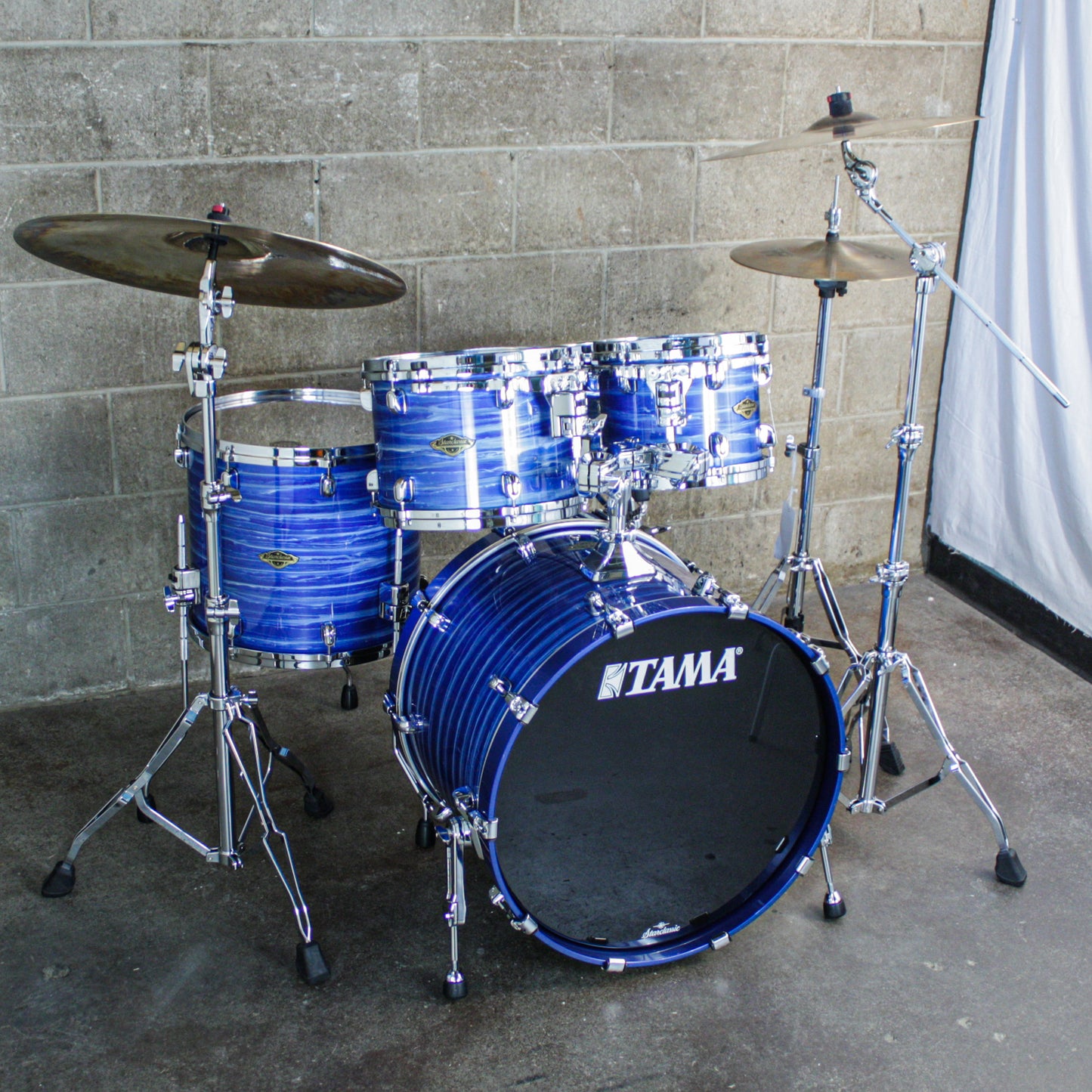 Tama Starclassic Walnut/Birch 4-Piece Shell Pack (22,10,12,16) - Laquer Ocean Blue Ripple