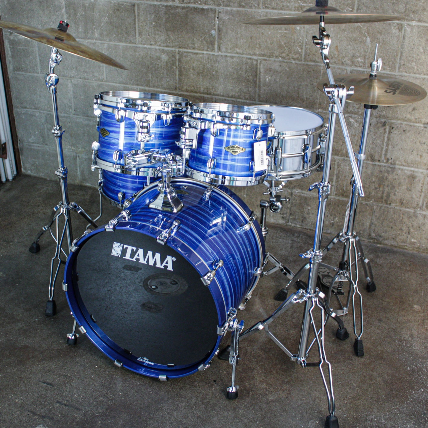 Tama Starclassic Walnut/Birch 4-Piece Shell Pack (22,10,12,16) - Laquer Ocean Blue Ripple
