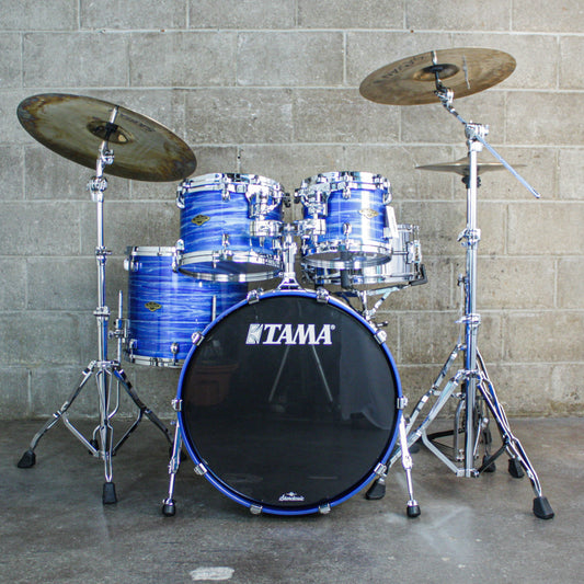 Tama Starclassic Walnut/Birch 4-Piece Shell Pack (22,10,12,16) - Laquer Ocean Blue Ripple