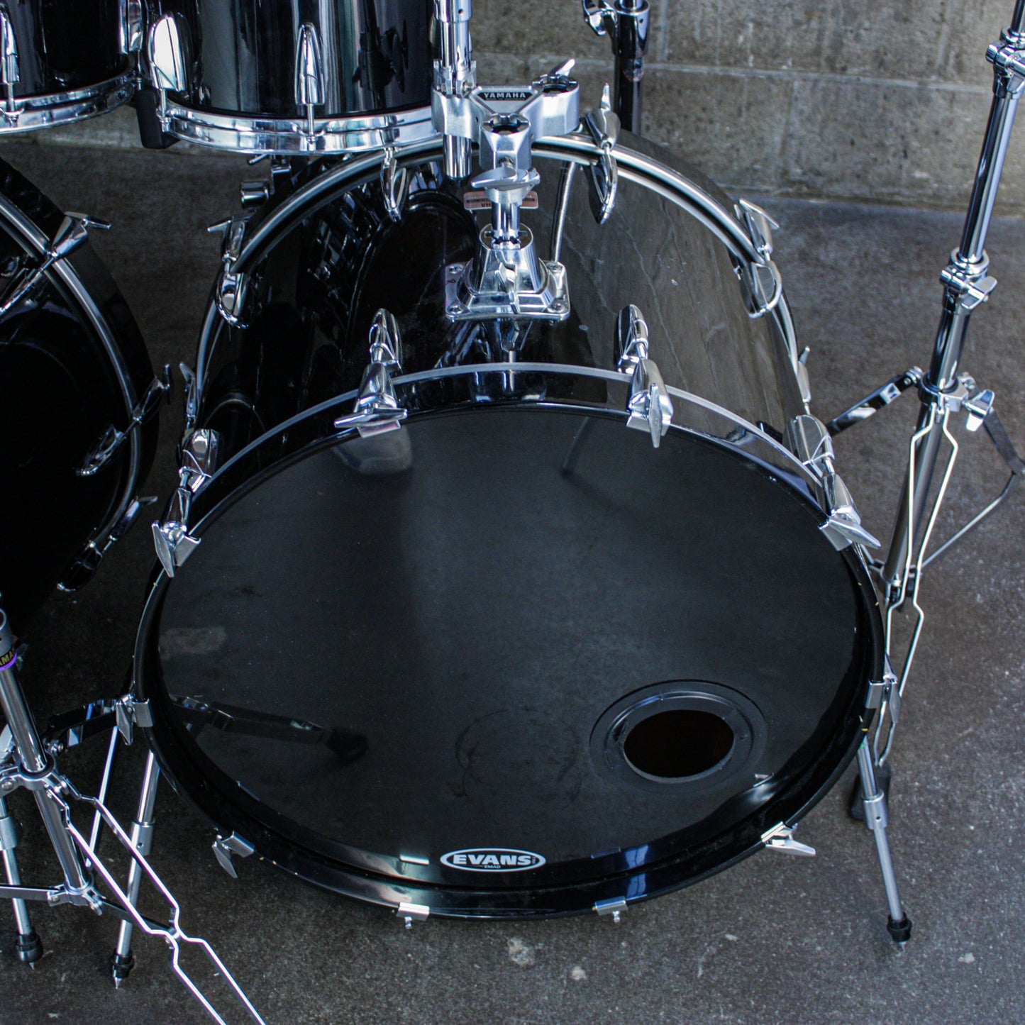 Yamaha Tour Custom Double Bass Drum Set (1985–1988) – Made in Japan – Solid Black