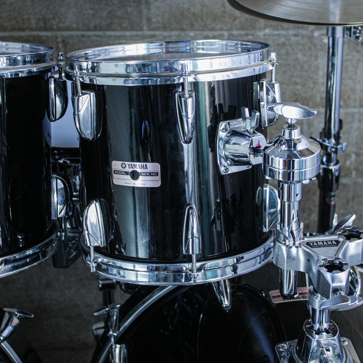 Yamaha Tour Custom Double Bass Drum Set (1985–1988) – Made in Japan – Solid Black