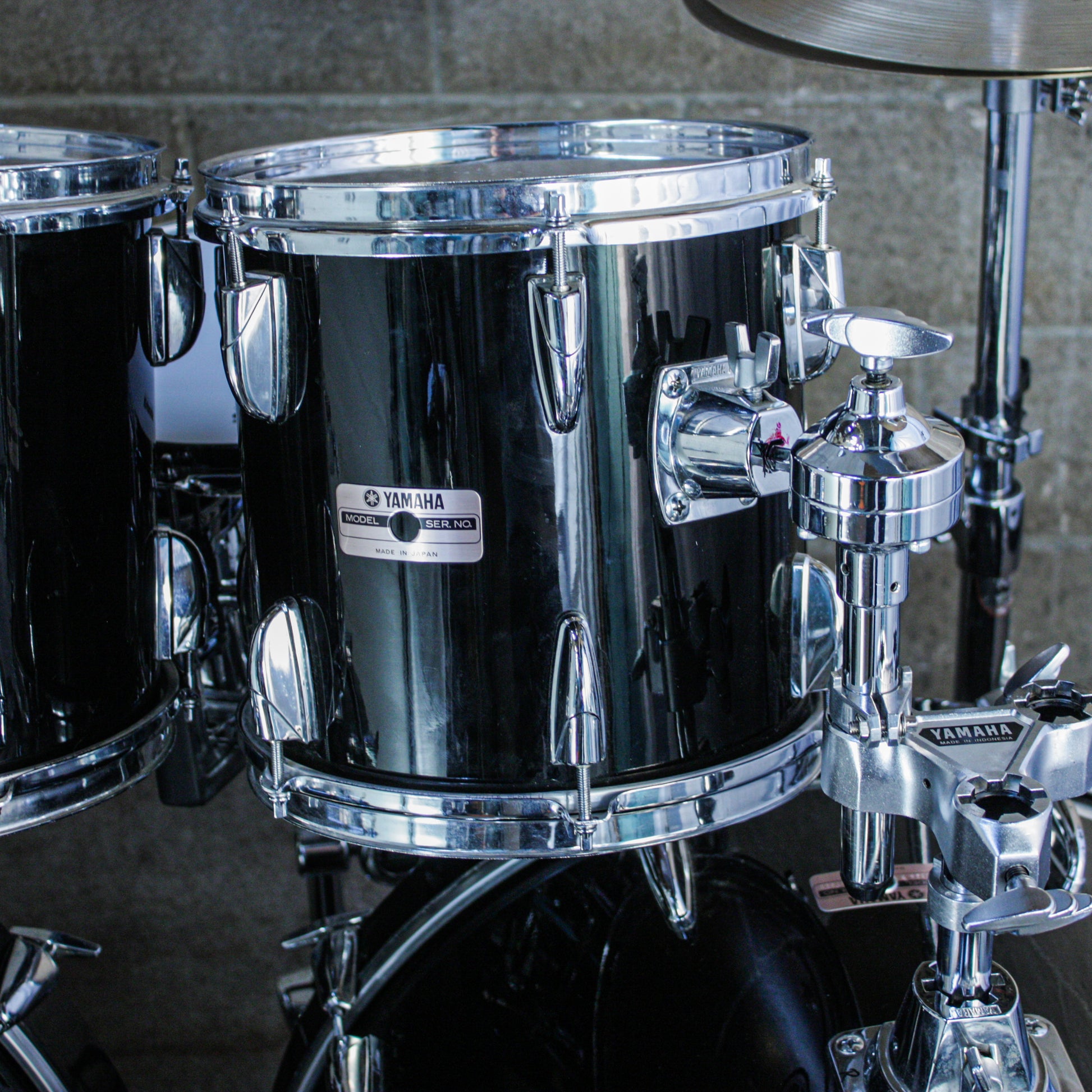 Yamaha Tour Custom Double Bass Drum Set (1985–1988) – Made in Japan – Solid Black