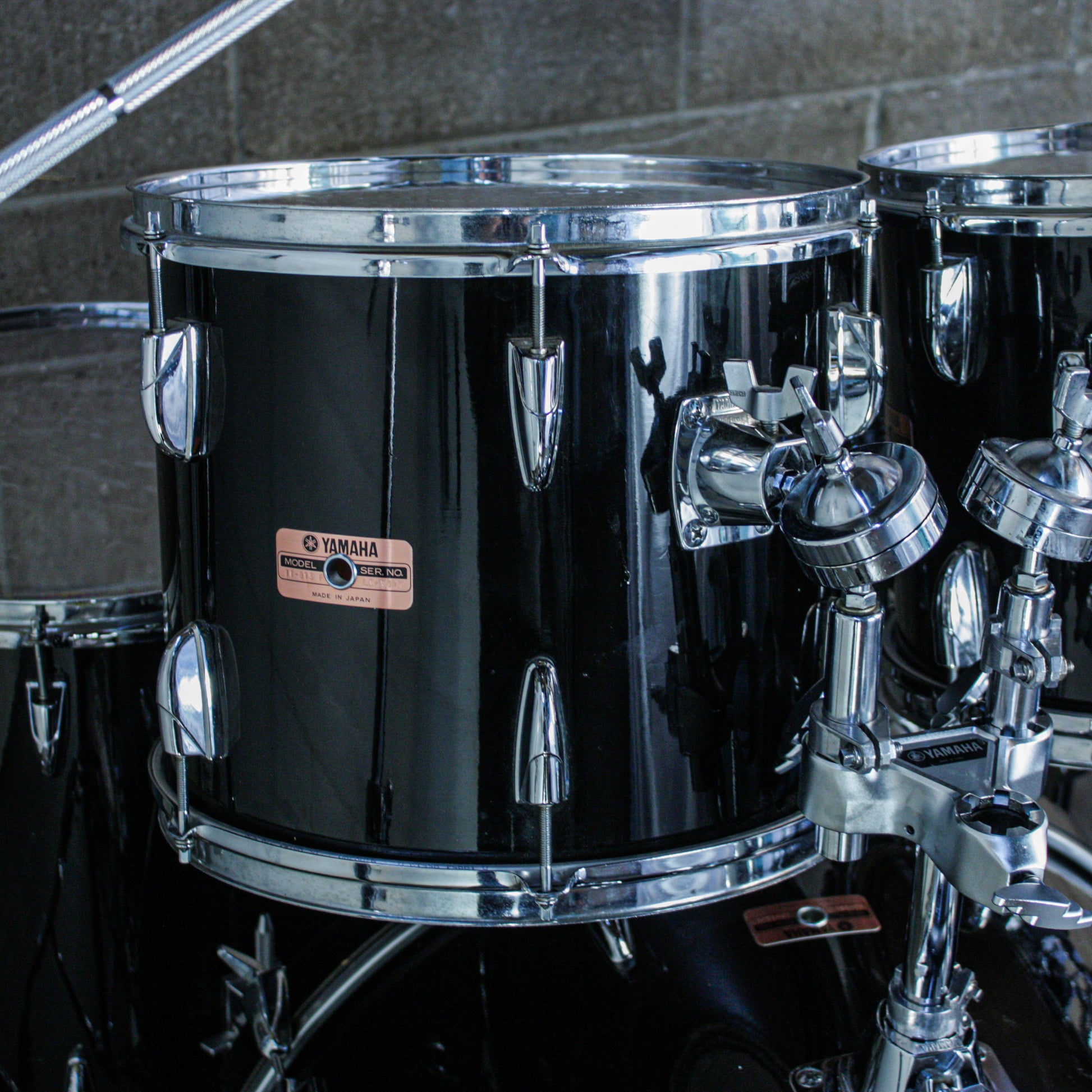 Yamaha Tour Custom Double Bass Drum Set (1985–1988) – Made in Japan – Solid Black