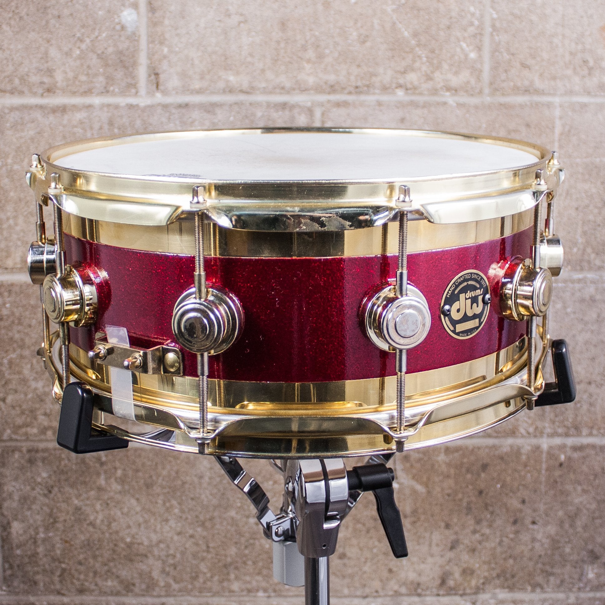 Neil Peart's DW EDGE Red Sparkle Lacquer/Brass Snare Drum – Soul Drums