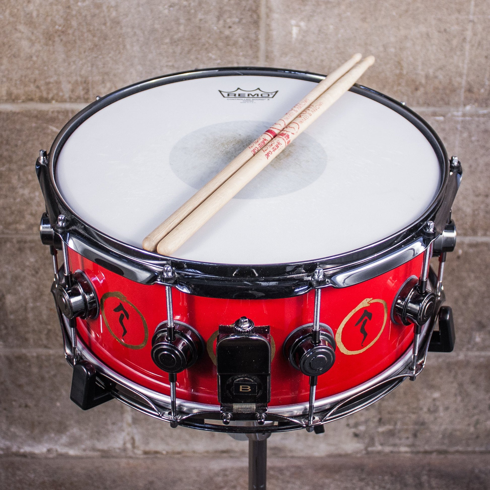 Neil Peart’s DW VLT Aztec Red "Snakes and Arrows" Snare Drum